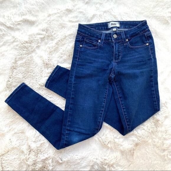 PAIGE Verdugo Ankle Skinny Jeans Dark Wash Designer Denim 24 - Picture 1 of 13